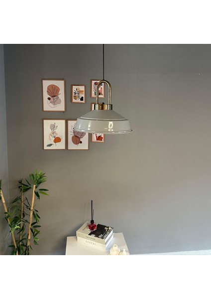 Carmelo Gri Renk Asaletli Tekli Avize Eskitme Kilit Kafa Başlık Sarkıt Lamba Salon Aydınlatma