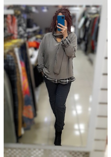 Italyan Gömlekli Fularlı Triko Bluz modelleri