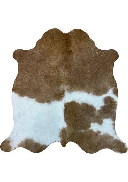 %100 Hakiki Dana Derisi Post Halı – Kahverengi-Beyaz (69X69 Cm) fiyatları