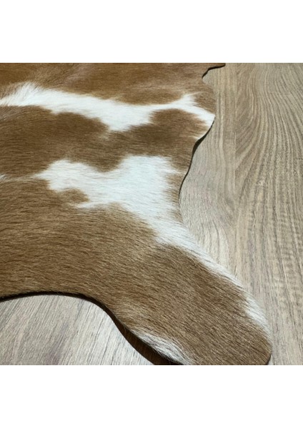 %100 Hakiki Dana Derisi Post Halı – Kahverengi-Beyaz (69X69 Cm) indirimleri