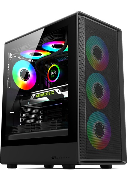 Meteor 650W 80 Plus Standart 4xrgb Fan 1xusb3.1 + 2xusb2.0 Siyah Oyuncu Kasası