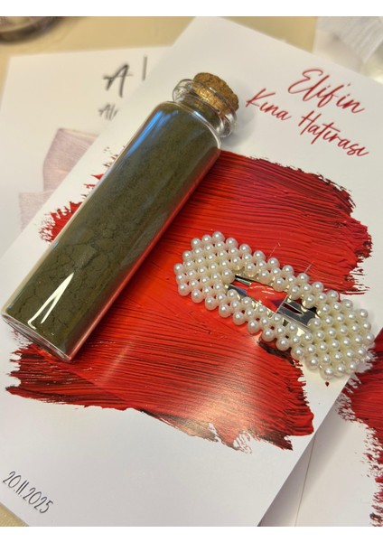 Kına ve Toka Özel Gün Hediyelik, Kişiye Özel Kart -10 Adet