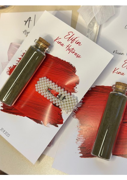 Kına ve Toka Özel Gün Hediyelik, Kişiye Özel Kart -10 Adet fiyatları