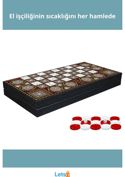 Klasik Sedef Işlemeli Şık Tavla Oyun Seti fiyatları