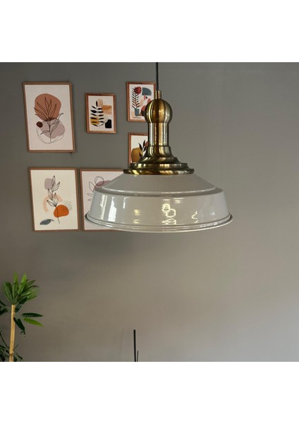 Carmelo Gri Renk Asaletli Tekli Avize Uzun Eskitme Tokmak Başlık Sarkıt Lamba Salon Aydınlatma