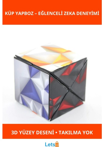 3D Desenli Sihirli Küp Yapboz Eğlenceli Zeka Oyunu