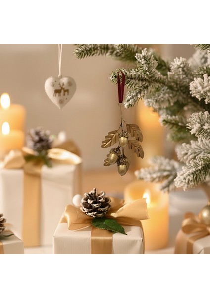 New Year Yılbaşı Pinecone Ağaç Süsü 9X4X14 cm