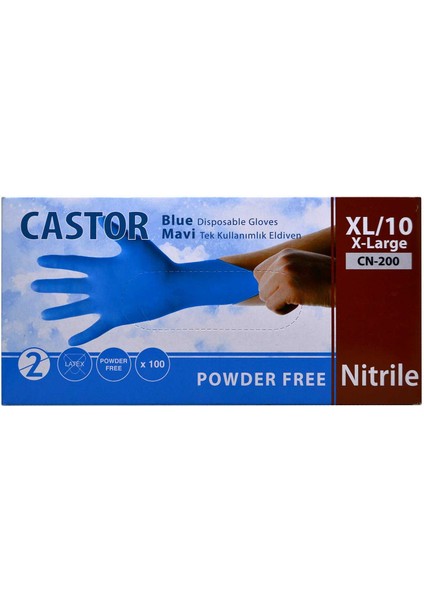 Pudrasız Mavi Nitril Xl Eldiven
