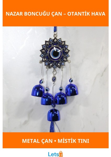 Metal Nazar Boncuğu Çan Lamba Dekoratif Aksesuar