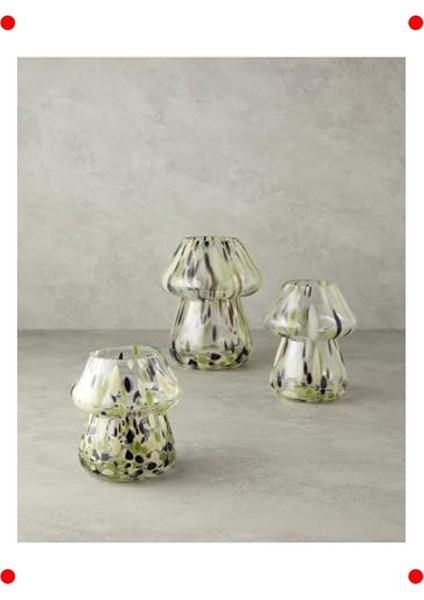 Mantar Tasarımlı Renkli Cam Dekoratif Vazo fırsatları