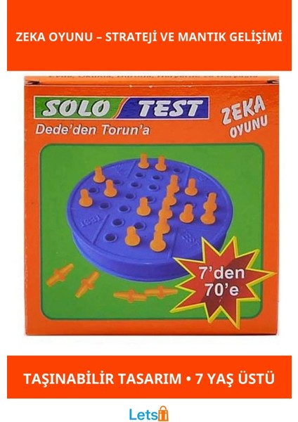 Eğlenceli Tahta Oyun Zeka Geliştirici Solo Test
