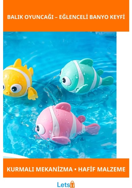 Renkli Kurmalı Balık Bebek Banyo Oyuncağı