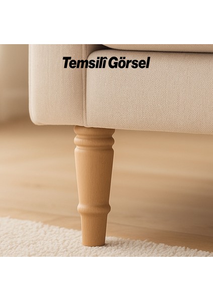 Bohem 20 cm Doğal Ahşap Ayak Boyasız Ham Silindir Mobilya Koltuk Kanepe Ayağı Metal Aparat Dahil fiyatları