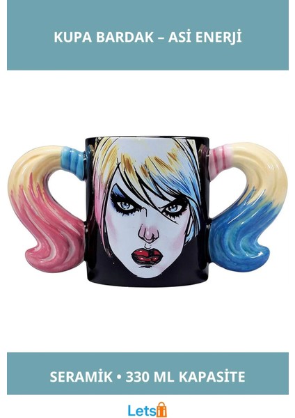 Harley Quinn Ikonik Tasarımlı Yüksek Kaliteli Seramik Kupa Bardak 350 ml