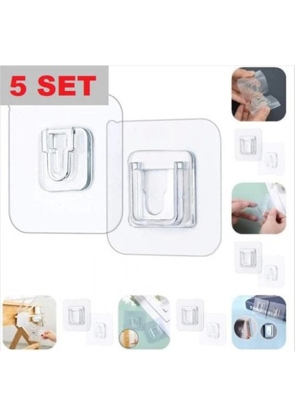 Buğz Geçmeli Klips Eşya Sabitleme Askısı 6lı Set