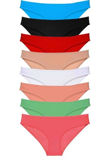 8 Adet Süper Eko Set Likralı Kadın Slip Külot Set 5