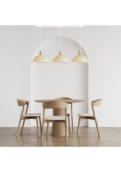 Üçlü Yimpi Dokulu Açık Krem Avize Sarkıt Salon Kuaför Cafe Dekoratif Aydınlatma Pastane fiyatları