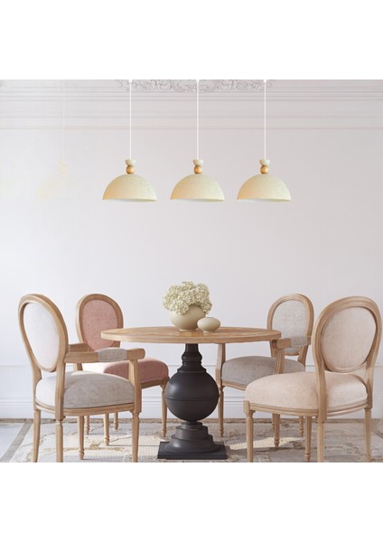 Üçlü Yimpi Dokulu Açık Krem Avize Sarkıt Salon Kuaför Cafe Dekoratif Aydınlatma Pastane fırsatları