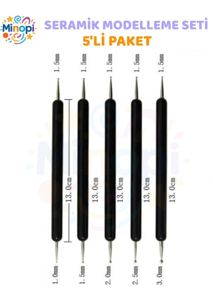 Seramik Kil Çömlek Şekillendirici 5 Li Seramik Modelaj Oyma Seti Heykel Katlama Kalemi Oyma