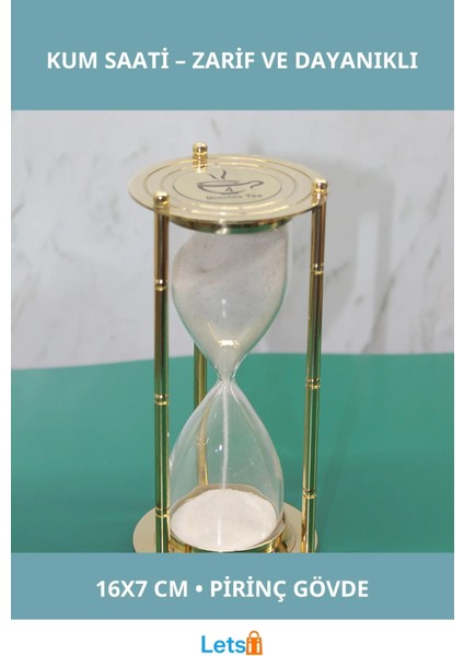 Dayanıklı Pirinç Tasarımlı Dekoratif Kum Saati 16X7 cm