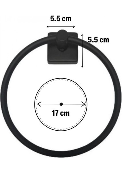 Kendiliğinden Yapışkanlı Siyah Paslanmaz Metal Yuvarlak Havluluk (K95) indirimleri