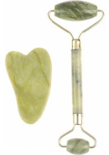 İEG® Çift Taraflı 2li Cilt Yüz Masaj Aleti Jade Roller Yeşim Taşı Seti fiyatları