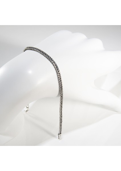 3n Kare Rough Tilki Kuyruğu Gümüş Bileklik fiyatları