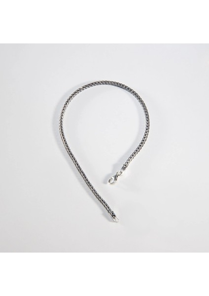 3n Kare Rough Tilki Kuyruğu Gümüş Bileklik modelleri