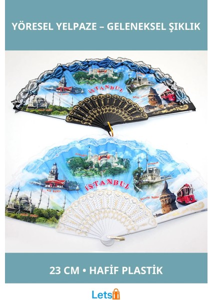 Yöresel Hafif Plastik Serinletici Yelpaze 23 cm