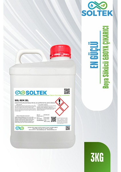 En Güçlü Kuvvetli Boya Sökücü &boya Çıkarıcı - Sol Rem Jel 3kg
