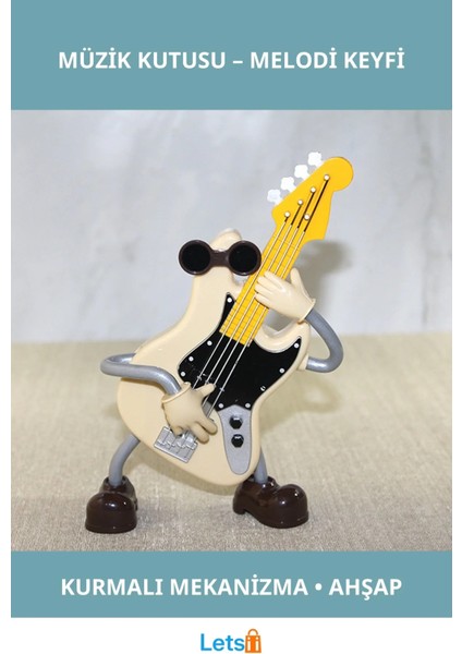 Eğlenceli Tasarımlı Gitar Müzik Kutusu Dekoratif Aksesuar