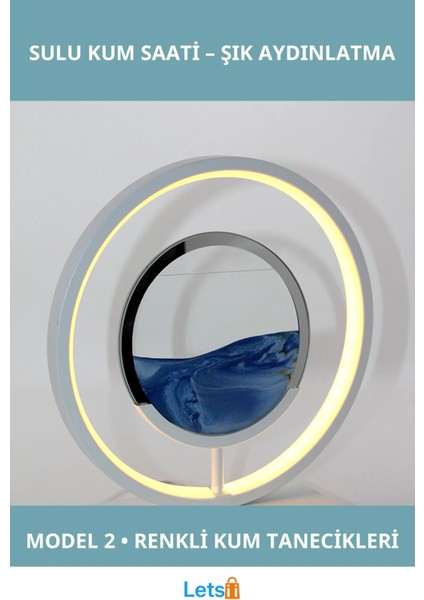 LED Işıklı Sulu Kum Saati Dekoratif Zaman Ölçer