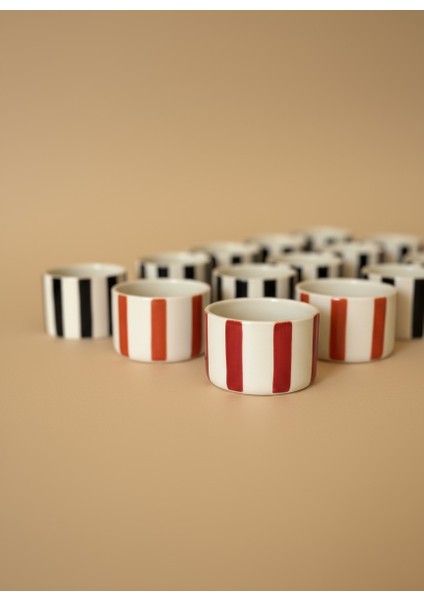 Çizgili Espresso&double Espresso Bardak- Kırmızı fırsatları