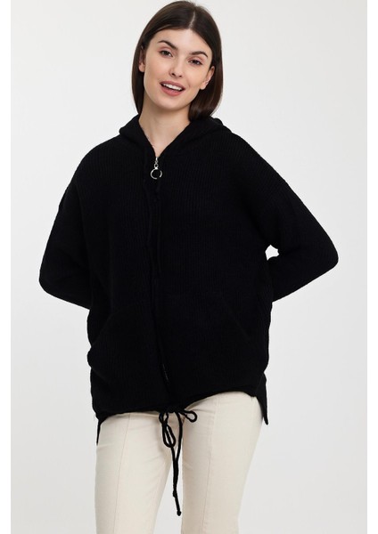 Alexandergardı Kapüşonlu Fermuarlı Triko HIRKA(A92409-S)