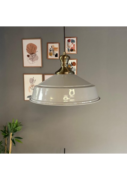 Carmelo Gri Renk Asaletli Tekli Avize Eskitme Tokmak Başlık Sarkıt Lamba Salon Aydınlatma