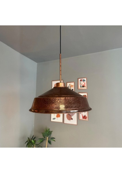 Patina Renk Asaletli Tekli Avize Patina Başlık Retro Sarkıt Lamba Restoran Salon Aydınlatma