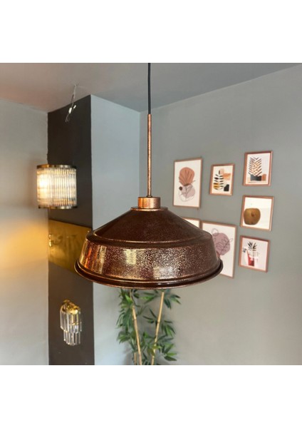 Patina Renk Asaletli Tekli Avize Patina Başlık Retro Sarkıt Lamba Restoran Salon Aydınlatma fırsatları
