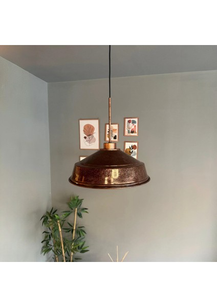 Patina Renk Asaletli Tekli Avize Patina Başlık Retro Sarkıt Lamba Restoran Salon Aydınlatma