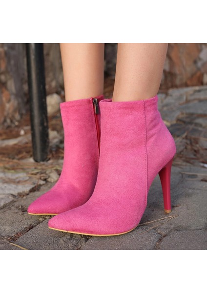 Mtxdpn Blan Fuşya Süet Topuklu Bot (Numara: 39) fırsatları