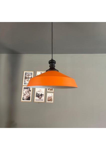 Lema Turuncu Tekli Avize Siyah Tokmak Başlık Sarkıt Lamba Restoran Cafe Salon Avizeleri modelleri