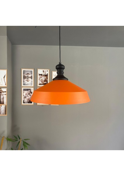 Lema Turuncu Tekli Avize Siyah Tokmak Başlık Sarkıt Lamba Restoran Cafe Salon Avizeleri fırsatları