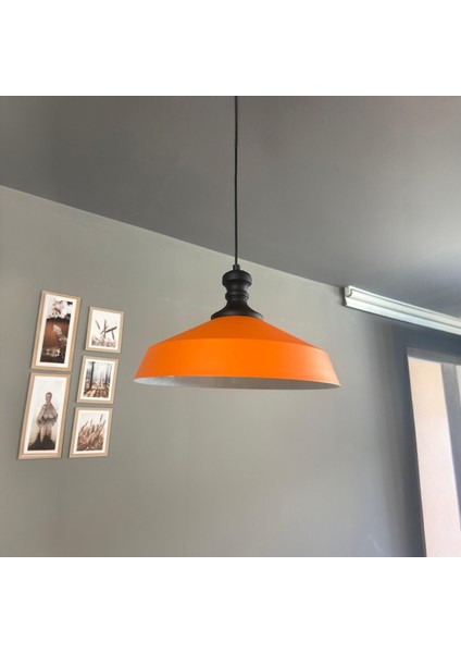 Lema Turuncu Tekli Avize Siyah Tokmak Başlık Sarkıt Lamba Restoran Cafe Salon Avizeleri indirimleri