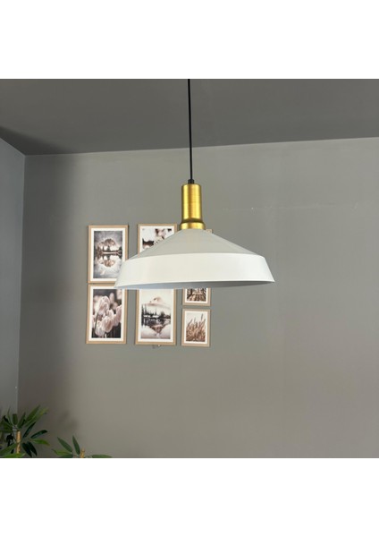 Lema Beyaz Tekli Avize Gold Fener Başlık Sarkıt Lamba Restoran Cafe Salon Avizeleri modelleri