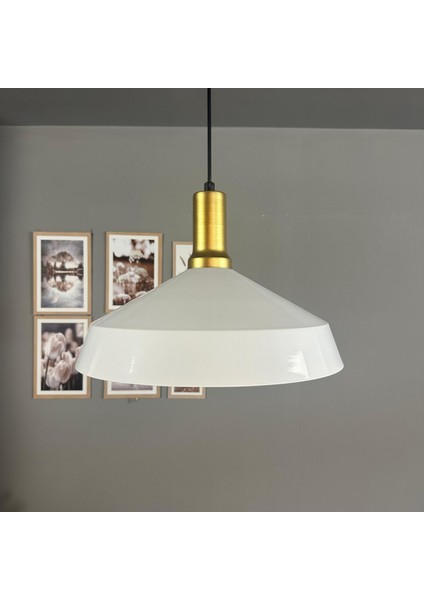 Lema Beyaz Tekli Avize Gold Fener Başlık Sarkıt Lamba Restoran Cafe Salon Avizeleri fırsatları