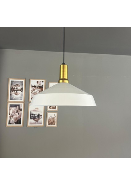 Lema Beyaz Tekli Avize Gold Fener Başlık Sarkıt Lamba Restoran Cafe Salon Avizeleri indirimleri