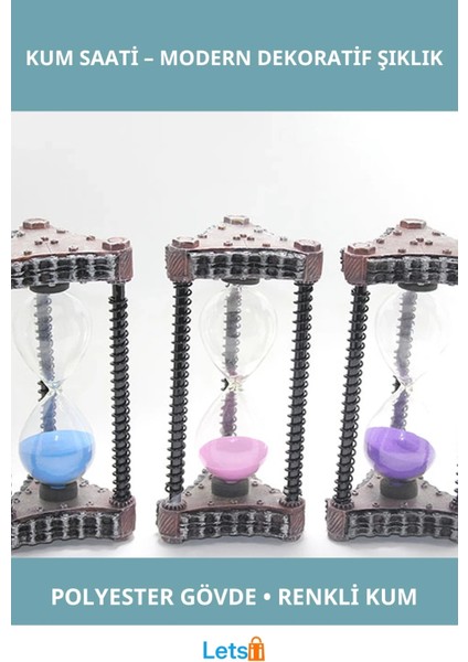 Polyester Tasarım Modern Kum Saati Mavi Pembe Mor