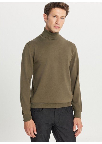 Tam Balıkçı Yaka Standart Haki Erkek Kazak ACE043261440_HAK modelleri