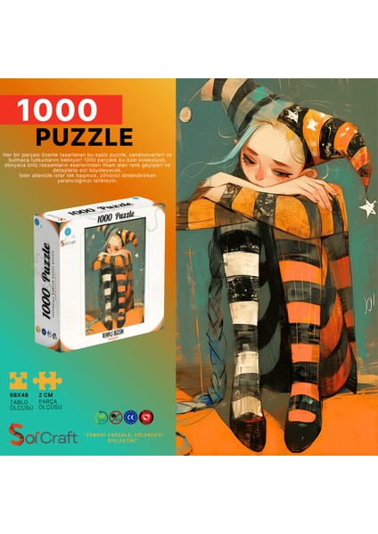 1000 Parça Puzzle Renkli Hüzün