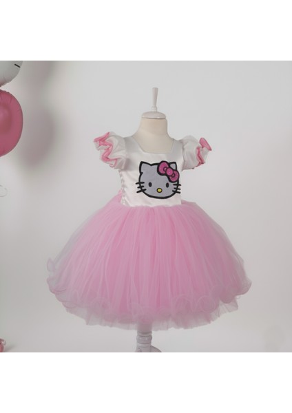 Hello Kitty Kız Çocuk Kostümü - Hello Kitty Çocuk Elbise + Taç Hediyeli, Doğum Günü & Parti Elbisesi modelleri