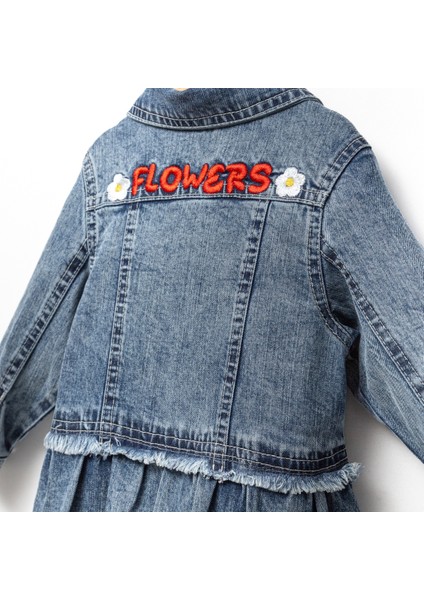 Fırfır Nakışlı Kız Çocuk Kot/denim Ceket fırsatları